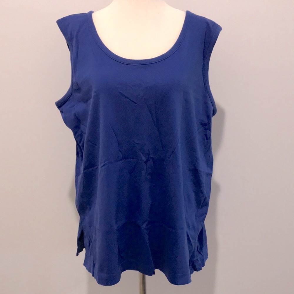 ELIZABETH by Liz Claiborne 100% Cotton Sleeveless Scoop Neck Tank Top